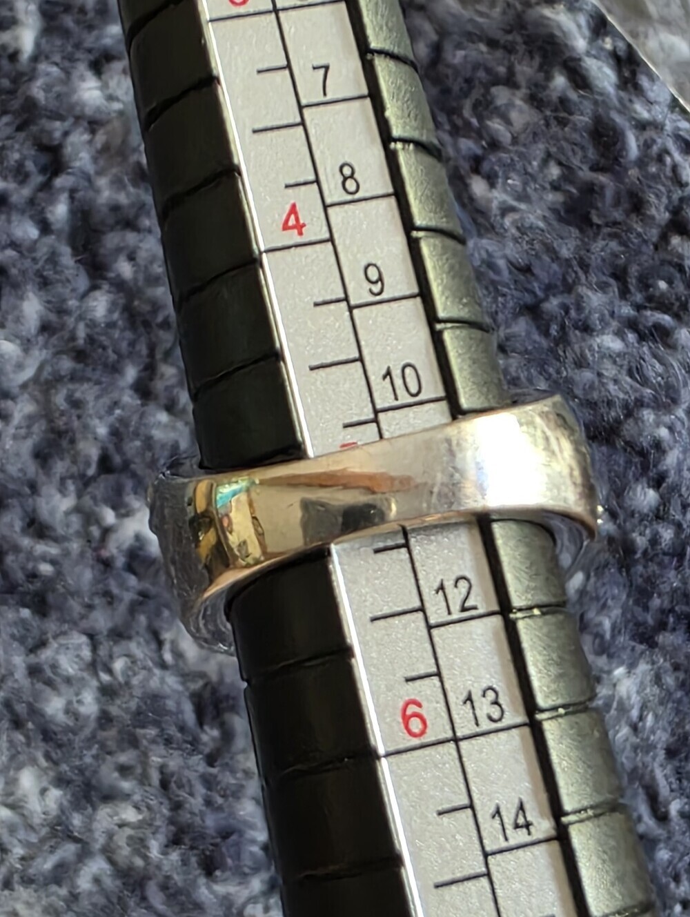 Silver Ring with Purple Cubic Zirconia and Pavé Accents Size 5 - Picture 10 of 10